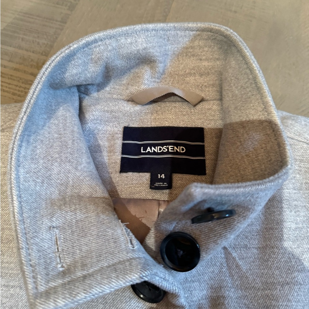 Lands End Grey 14 Funnel neck
